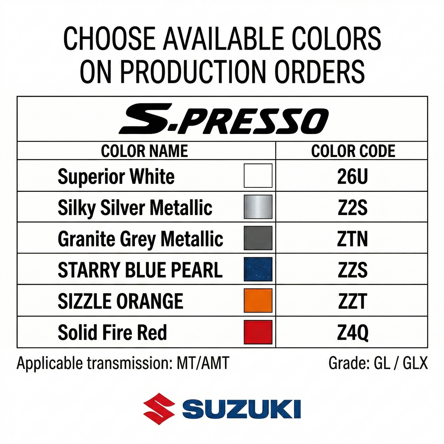 Suzuki S-Presso 2026 - Brand New Export Dubai - Wholesale & Fleet Supply Tax Free